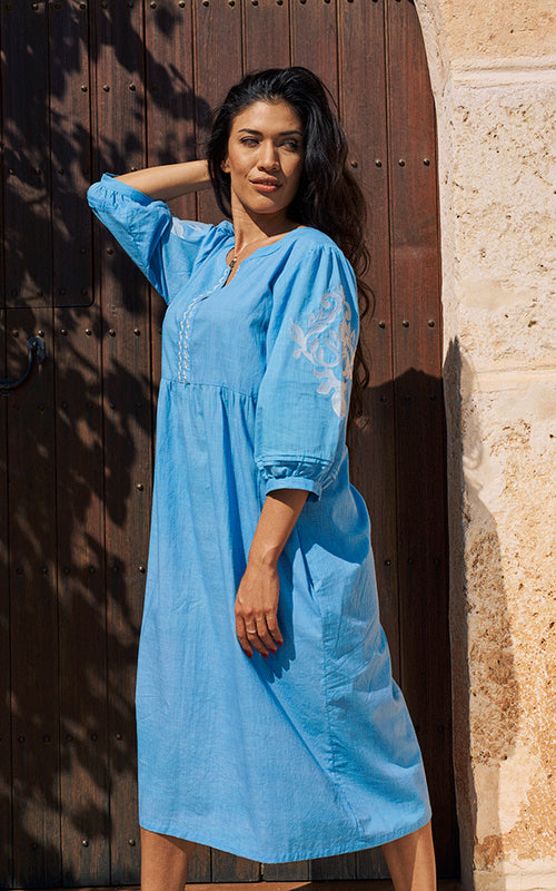 Sanremo Midi Embroidered Dress