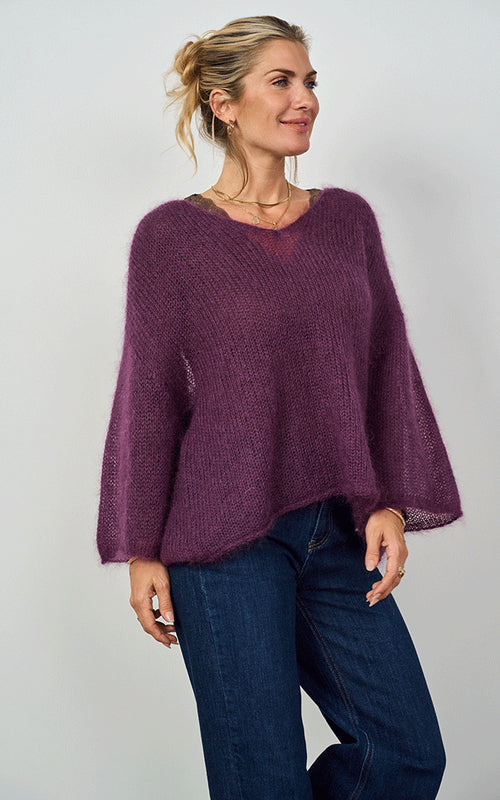 Troon Mohair Blend Jumper, Plum