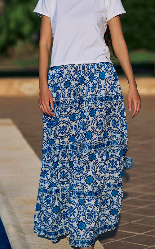 Venezia Maxi Skirt - Blue