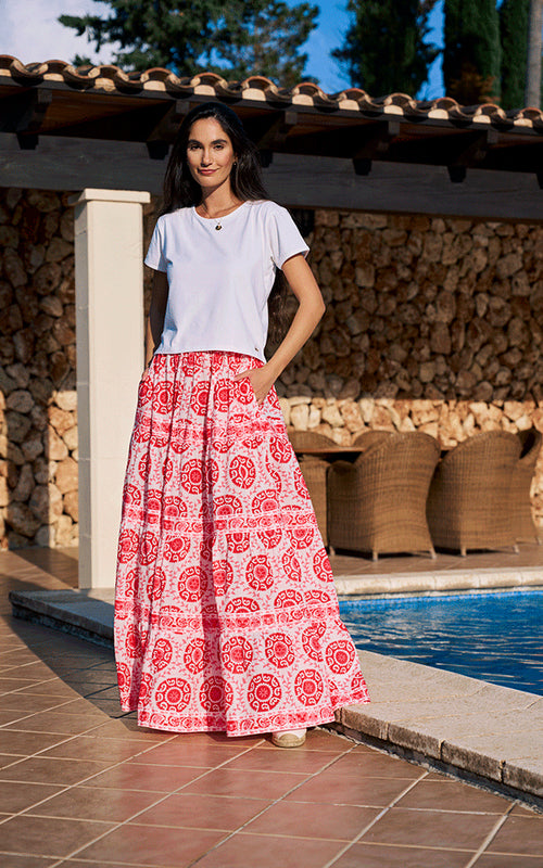Venezia Maxi Skirt - Red