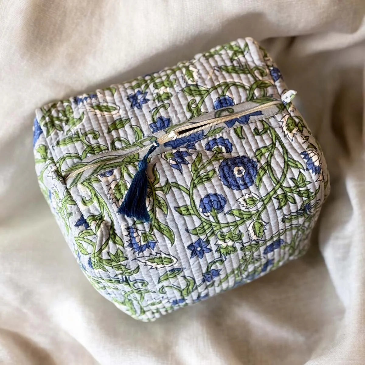 Wash/Cosmetic Bag - Blue Green Floral