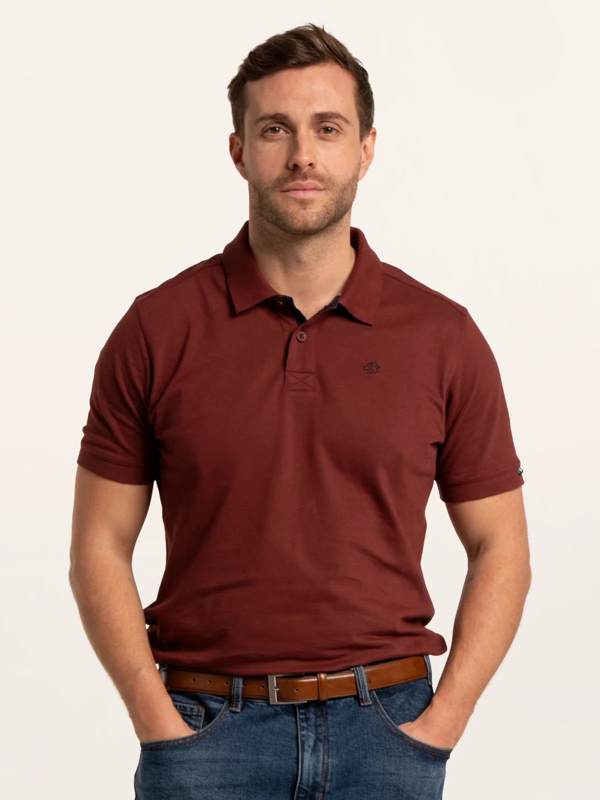 Burgundy Saintbury Pique Polo