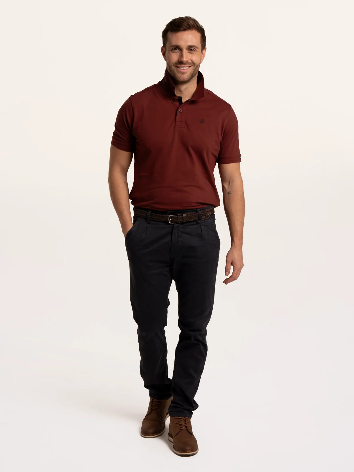 Burgundy Saintbury Pique Polo