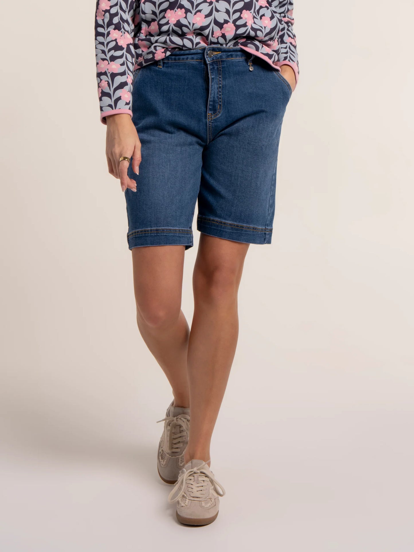 Wide Leg Denim Shorts