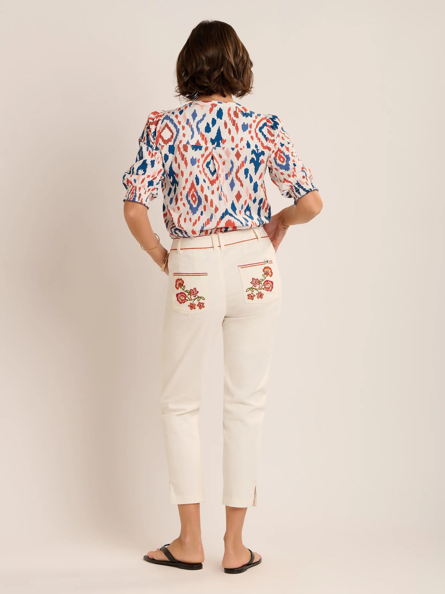 Cropped Blake Embroidered Trouser