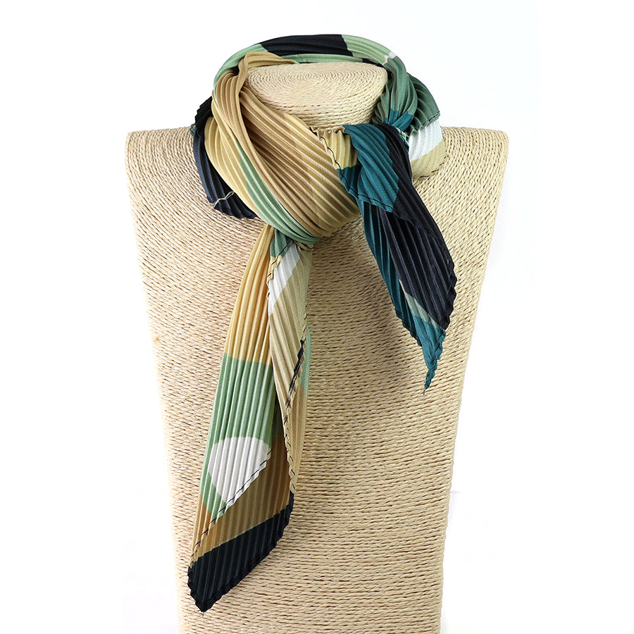 Green & Sand Crinkle Neckerchief