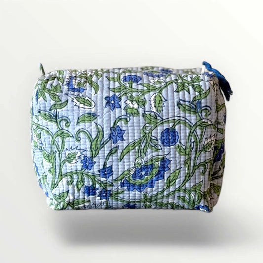 Wash/Cosmetic Bag - Blue Green Floral
