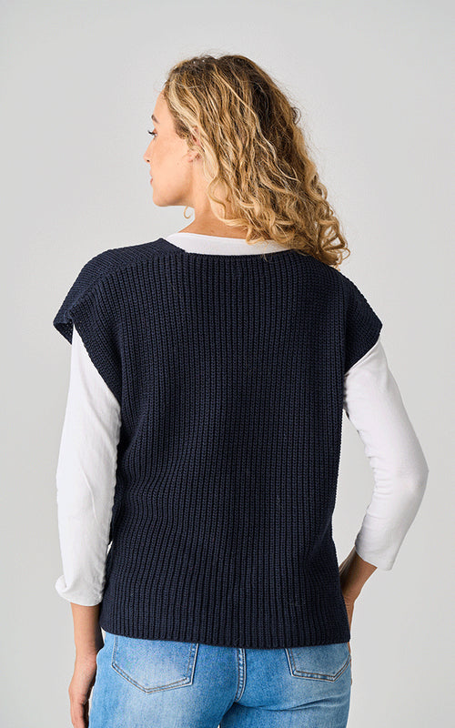 Tetbury Tie Fasten Waistcoat - Navy