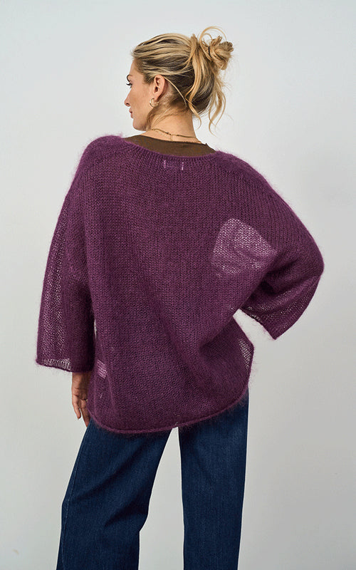 Troon Mohair Blend Jumper, Plum