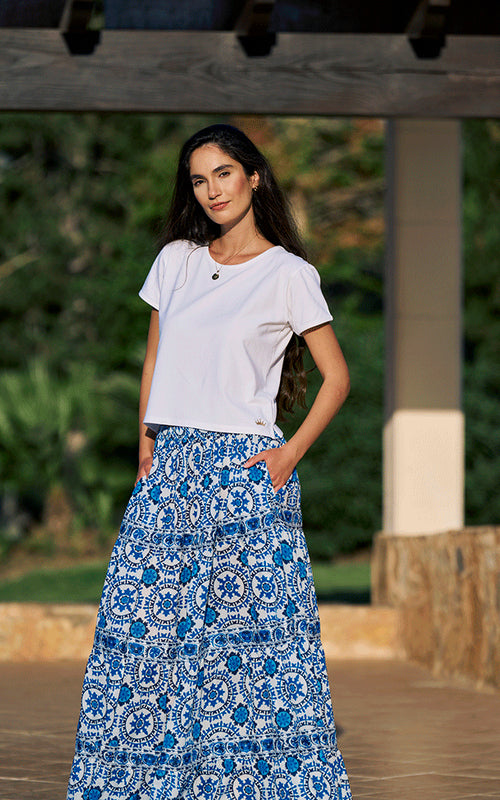 Venezia Maxi Skirt - Blue