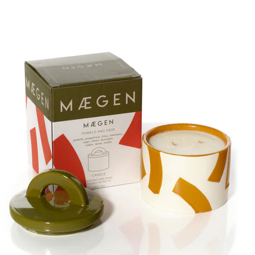 Pablo Pot, Pomelo & Sage Candle(Green & Ochre)
