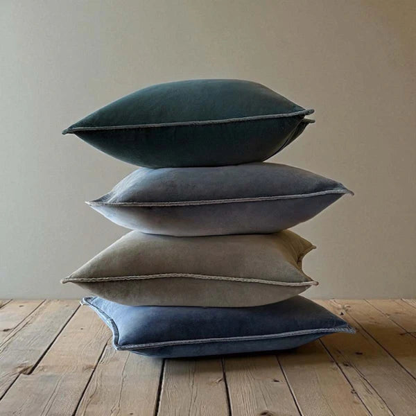 Deep Navy, Stonewashed Velvet Cushion