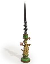 Antiqued Ornate Leopard Candle Holder