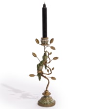 Antiqued Ornate Parrot Candle Holder
