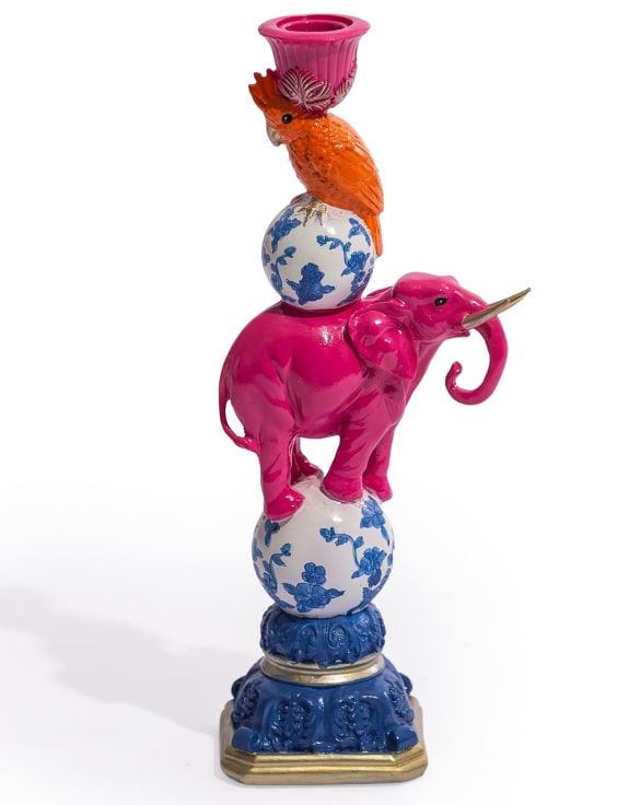 Elephant & Cockatoo Circus Candle Holder