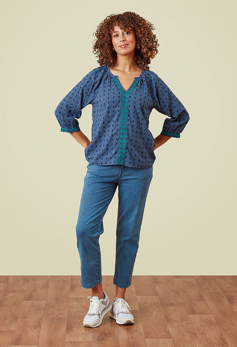 River Blouse - Riviera Blue