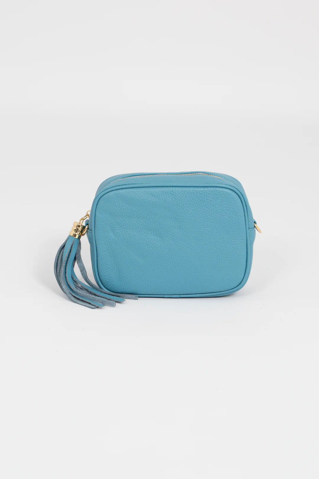 Beau Italian Leather Crossbody Bag - Sky Blue
