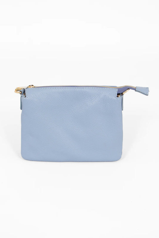 Gia Italian Leather Crossbody Bag - Dusky Blue