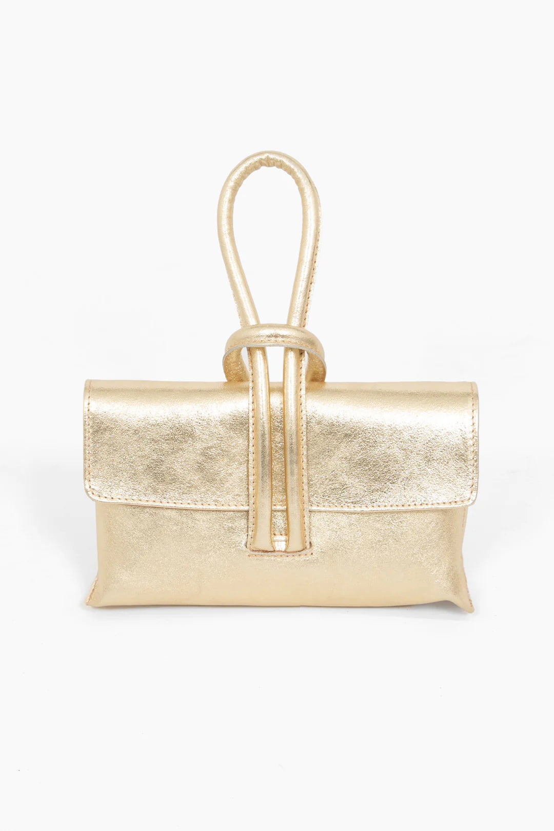 Trixie Italian Leather Bag - Metallic Gold