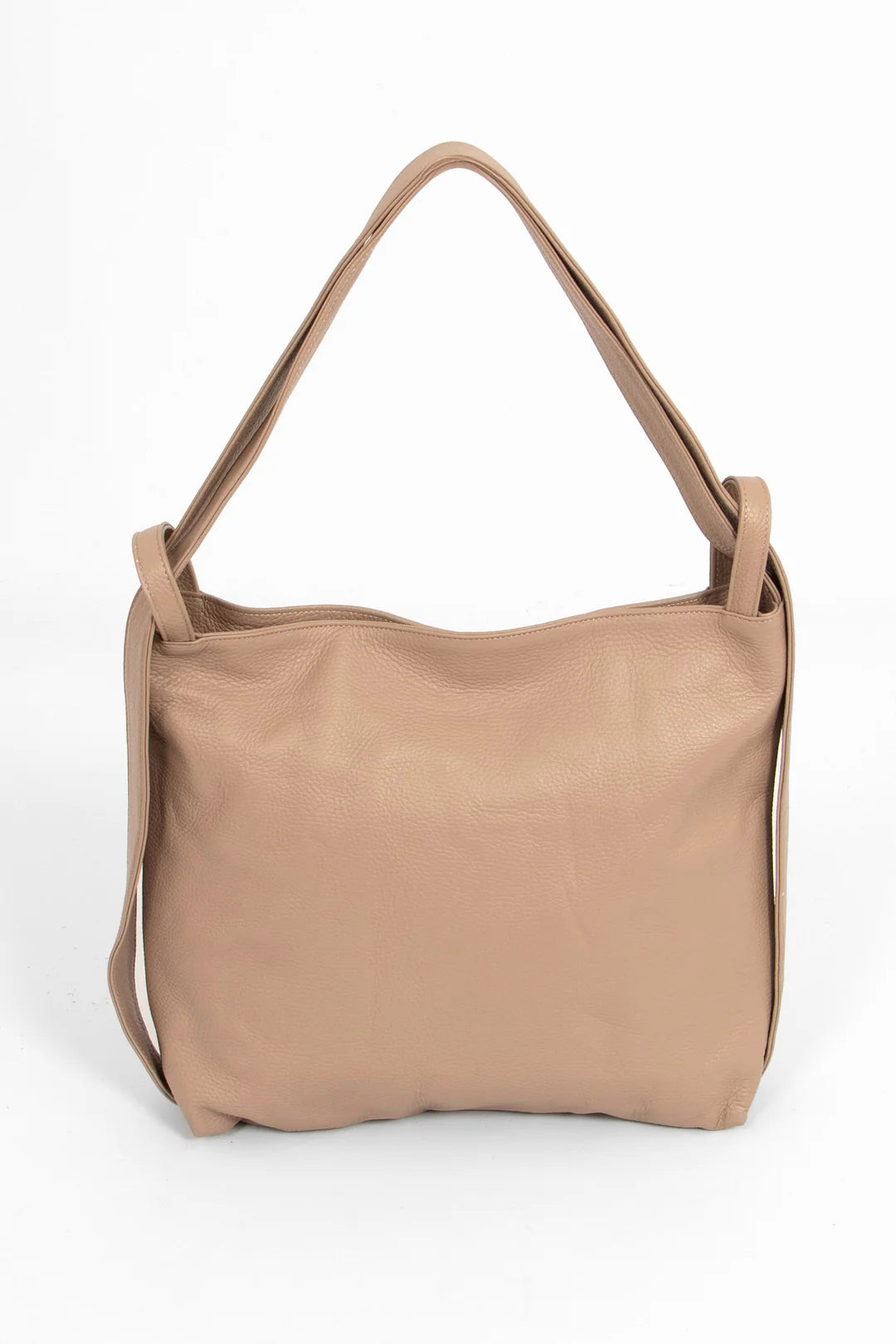 Giovanna Italian Leather Tote/Backpack - Taupe
