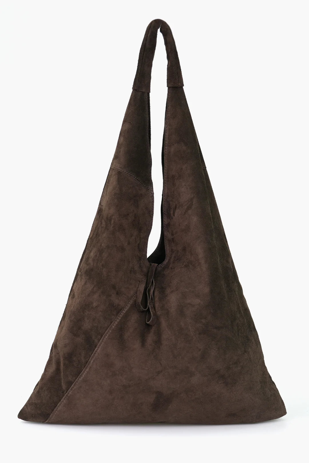 Nell Brown Italian Suede Shoulder Bag