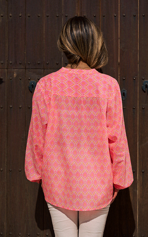 Bergerac Blouse - Neon Pink/Orange