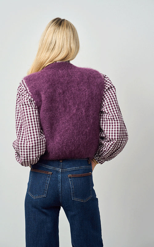 Melrose Mohair Blend Tank, Plum