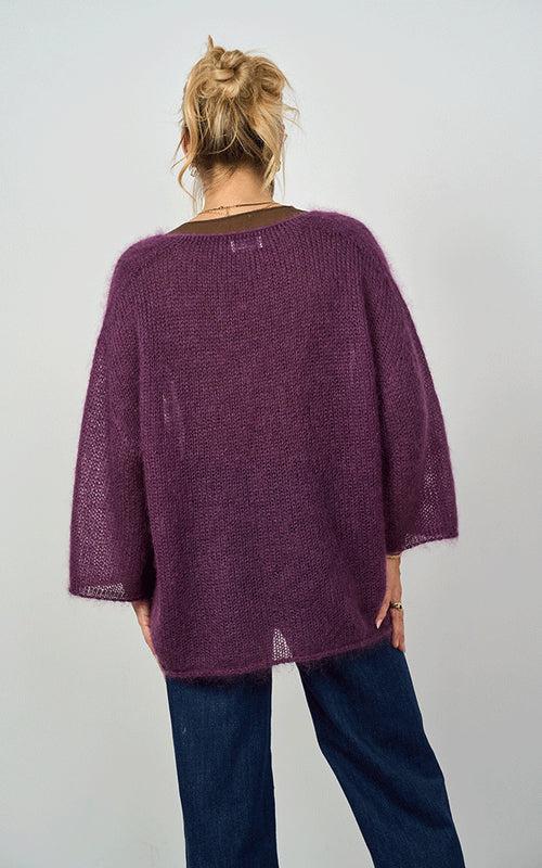 Troon Mohair Blend Jumper, Plum