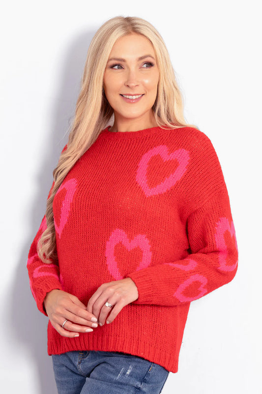 Millie, Wool Blend jumper - Love Hearts