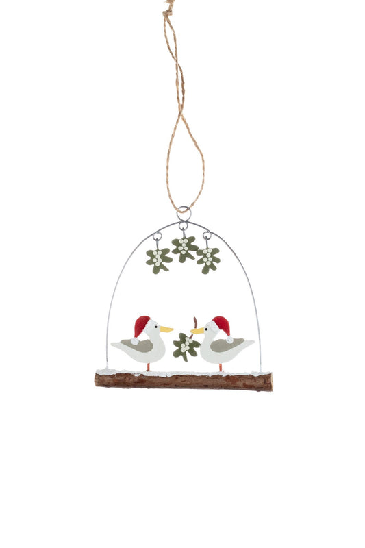 Christmas Bauble - Pair of Christmas Seagulls