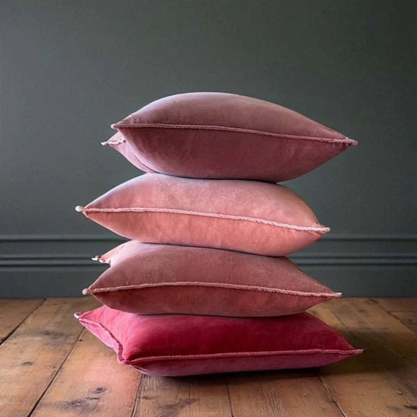 Brick Red, Stonewashed Velvet Cushion