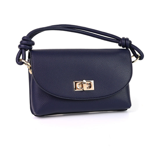 Navy Vegan Leather Mini Bag