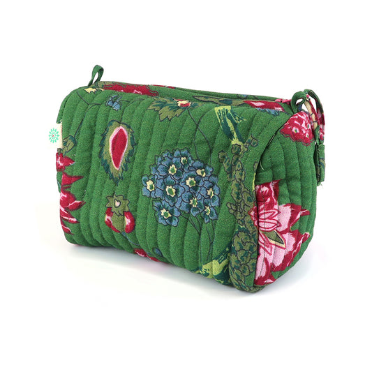 Lara, Green Floral Small Make-up Bag