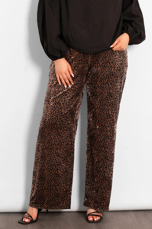 Max, Wide Leg Trouser - Velvet Leopard