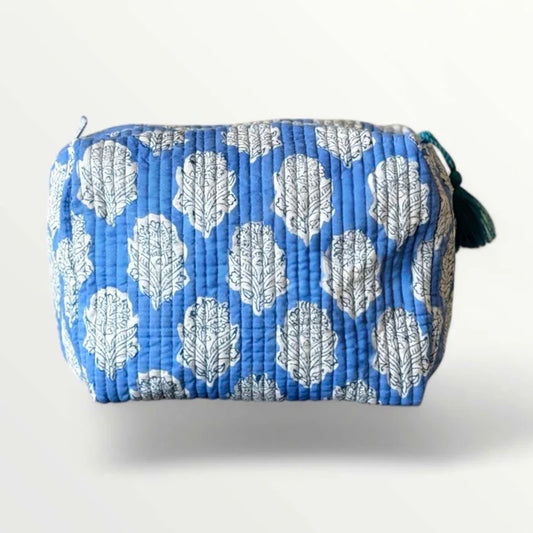 Wash/Cosmetic Bag - Blue Block Motif