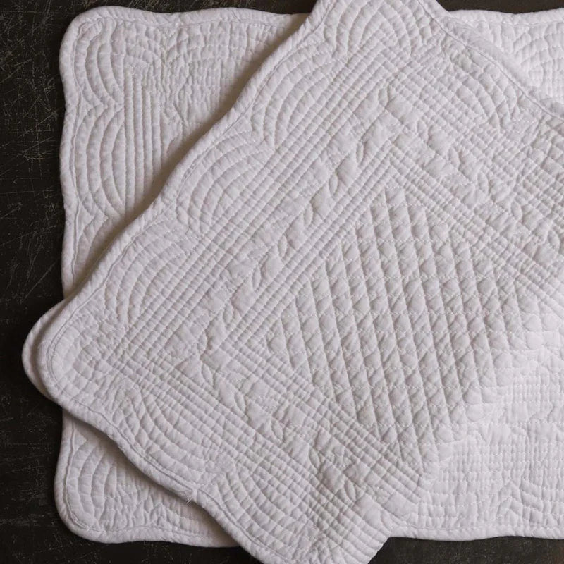 Natural Quilted Placemat - White