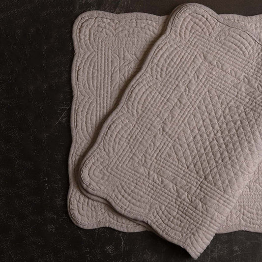 Natural Quilted Placemat - Stone