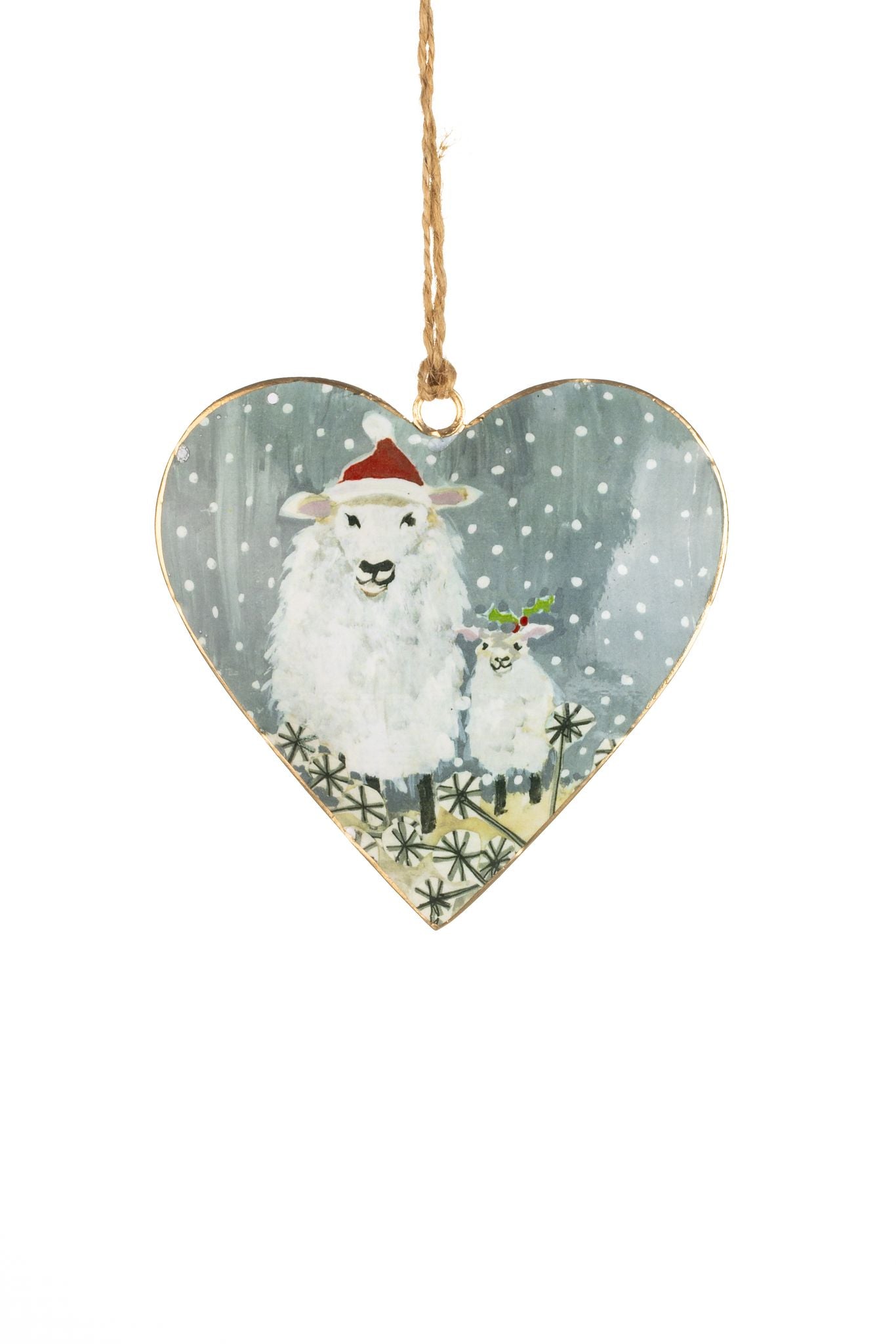 Christmas Heart - Snowy Sheep
