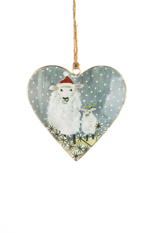 Christmas Heart - Snowy Sheep