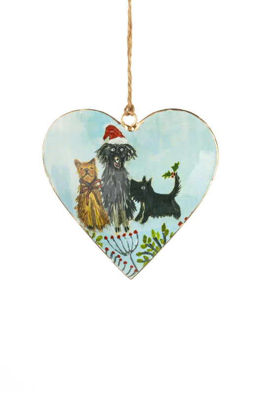 Christmas Heart - Mischievous Dogs