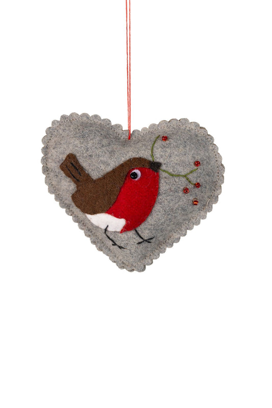 Felt Heart - Robin