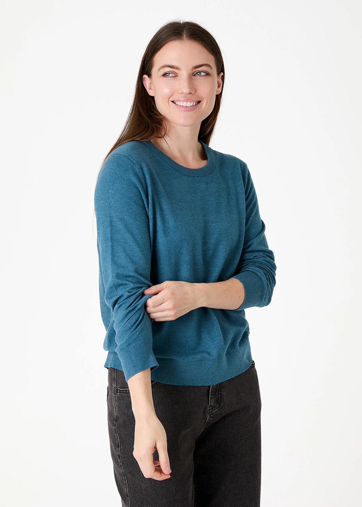 Marine, Super Soft Fitted Crew Neck Jumper