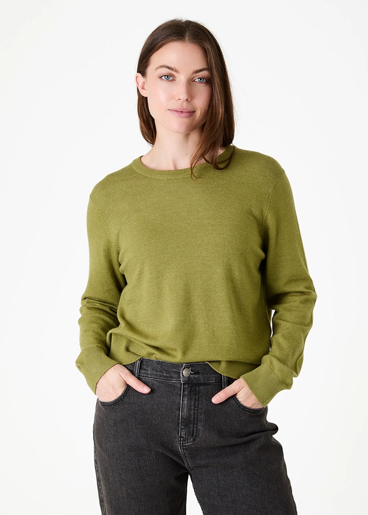 Moss, Super Soft Fitted Crew Neck Jumper