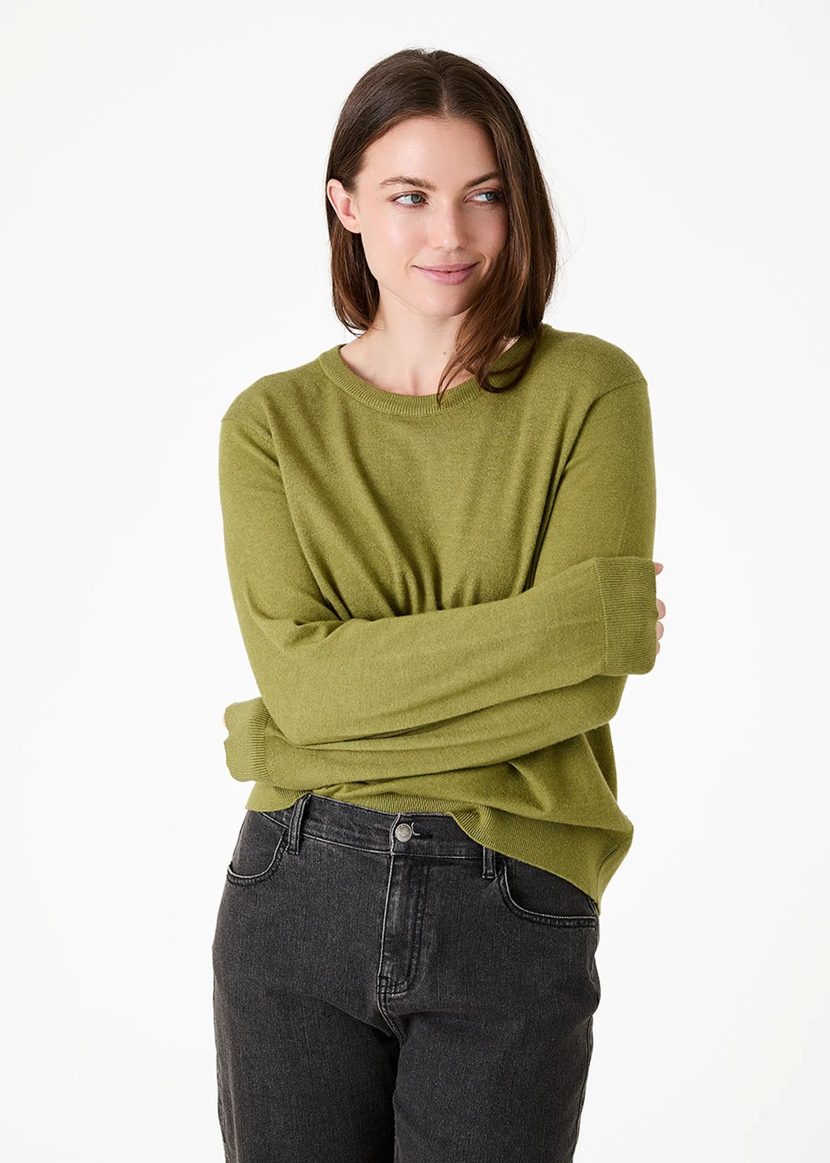 Moss, Super Soft Fitted Crew Neck Jumper
