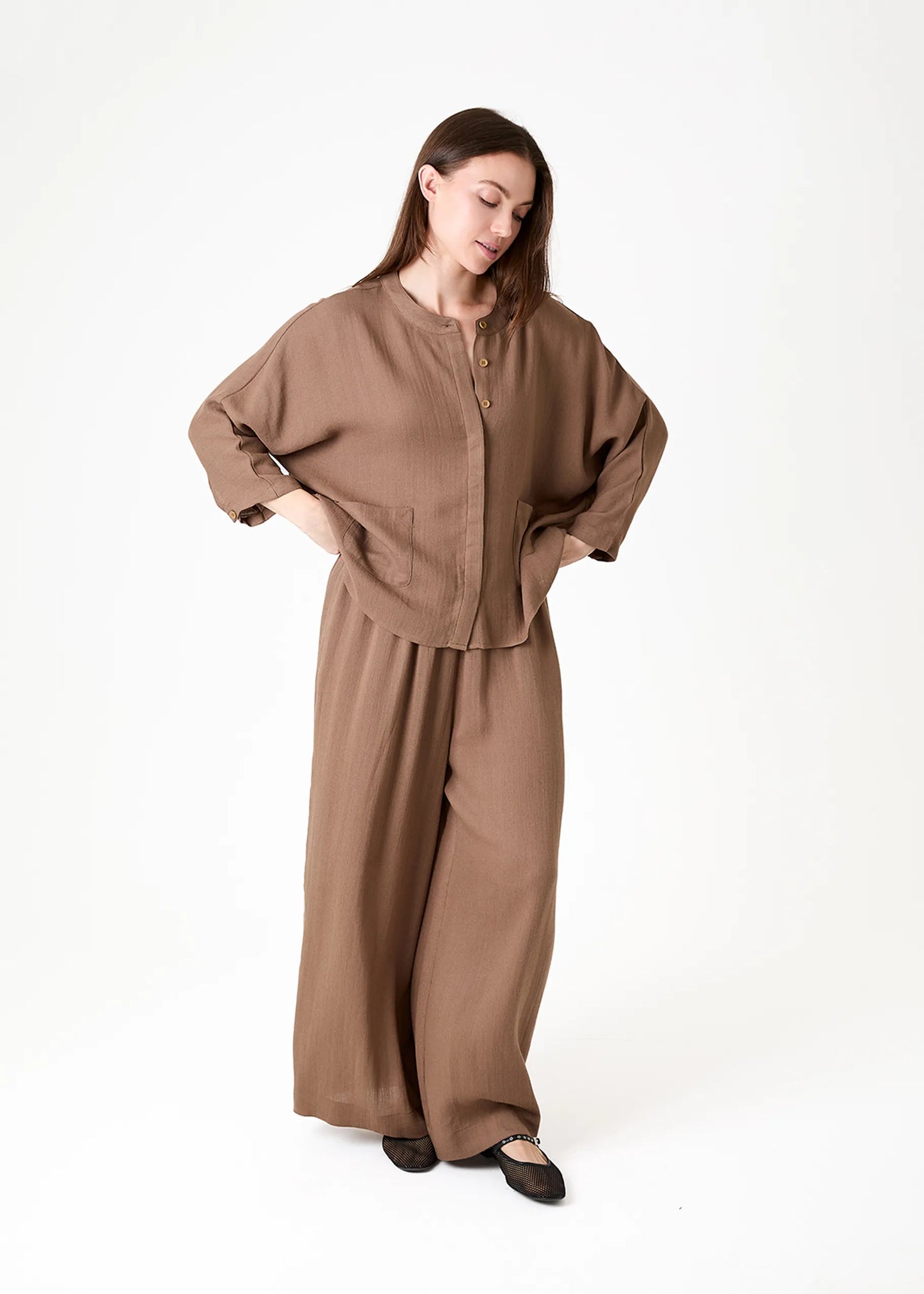 Mink, Grandad Collar Shirt