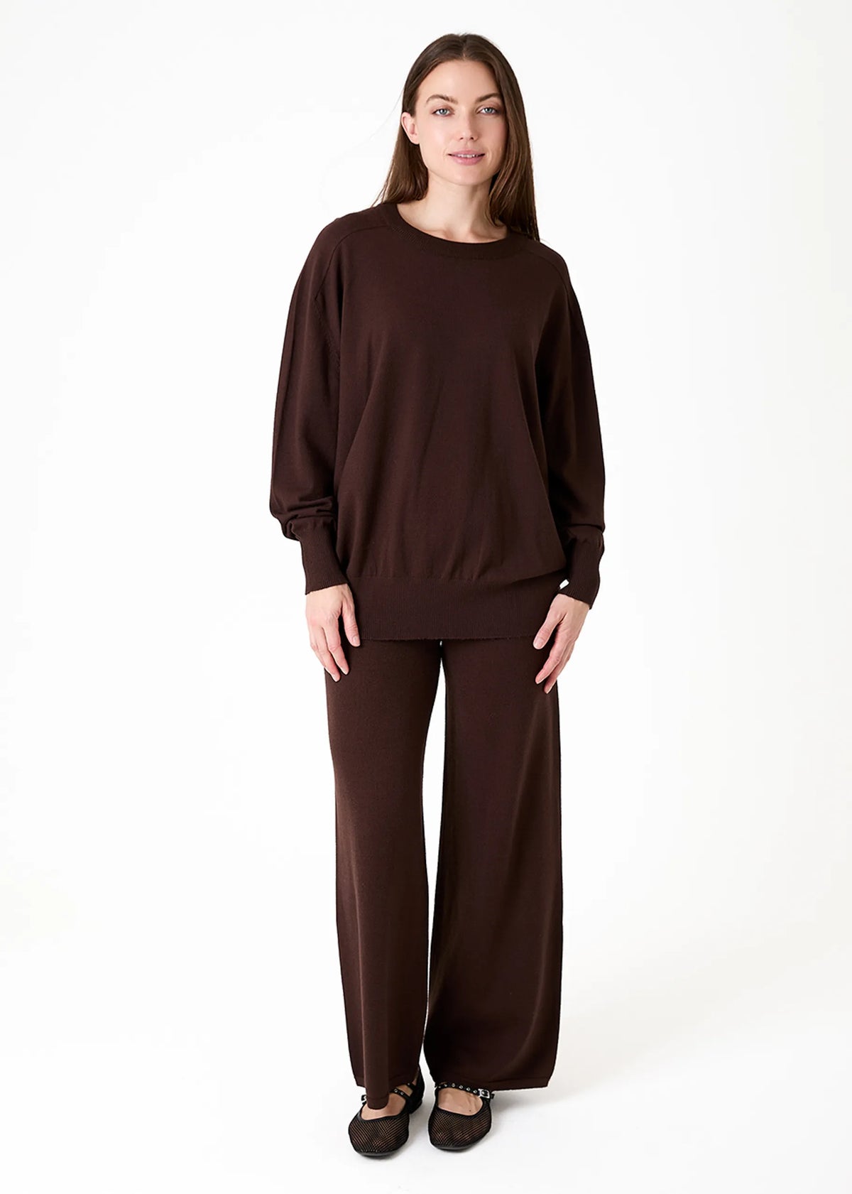 Chocolate, Super Soft Oversized Crew Neck Jumper