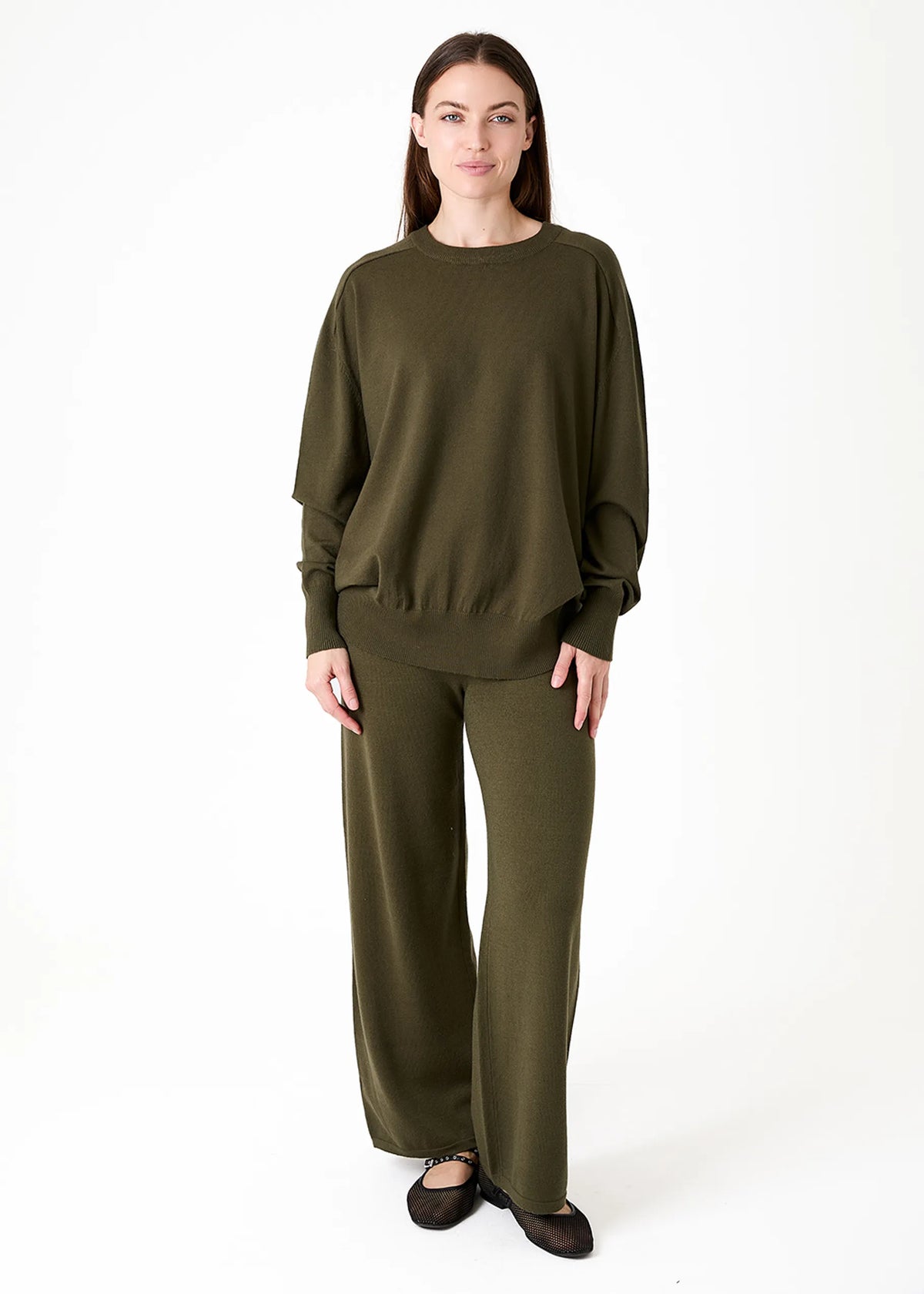 Forest, Super Soft Oversized Crew Neck Jumper