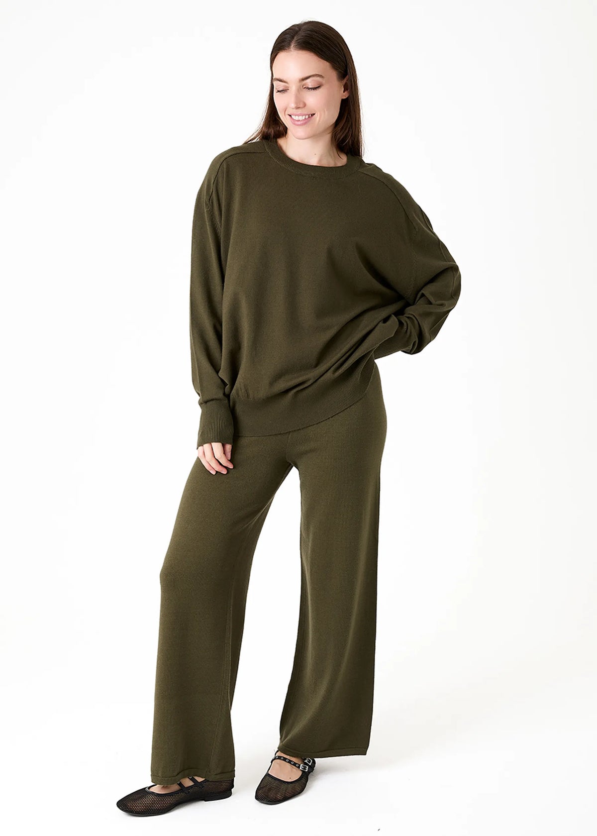 Forest, Super Soft Oversized Crew Neck Jumper