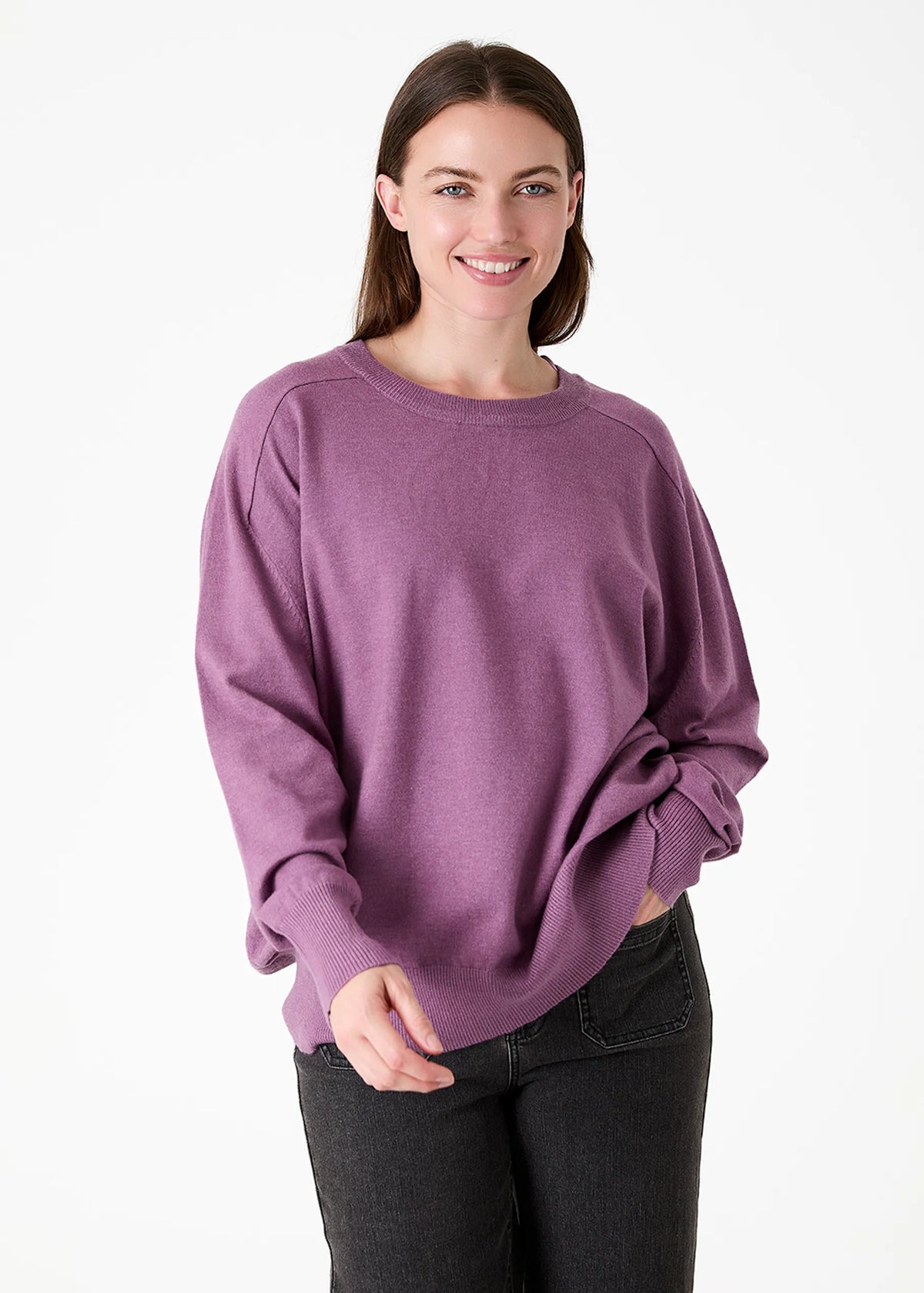 Heather, Super Soft Oversized Crew Neck Jumper