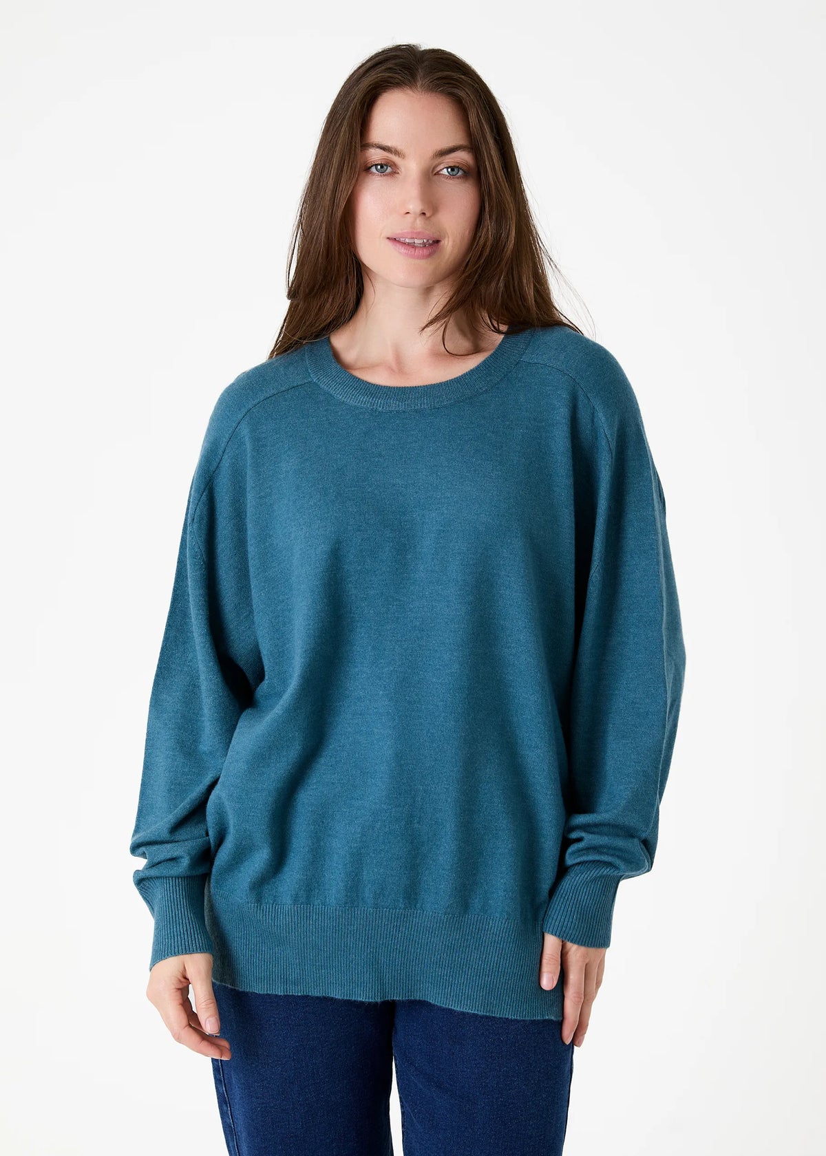 Marine, Super Soft Oversized Crew Neck Jumper